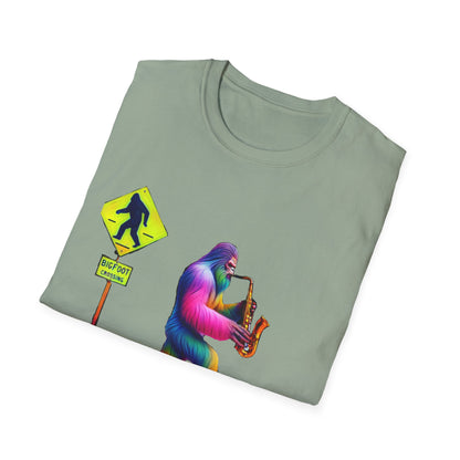 Sax-Squatch, Unisex Softstyle T-Shirt - Psychonaut Swag