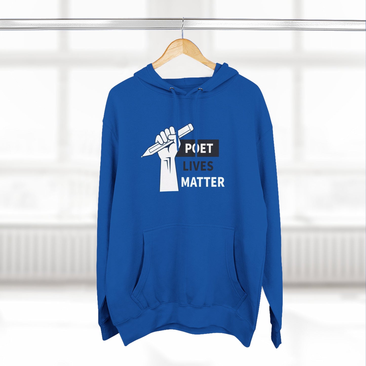 Poet Lives Hoodie — Minimalist Writer Fist Pen Graphic Pullover