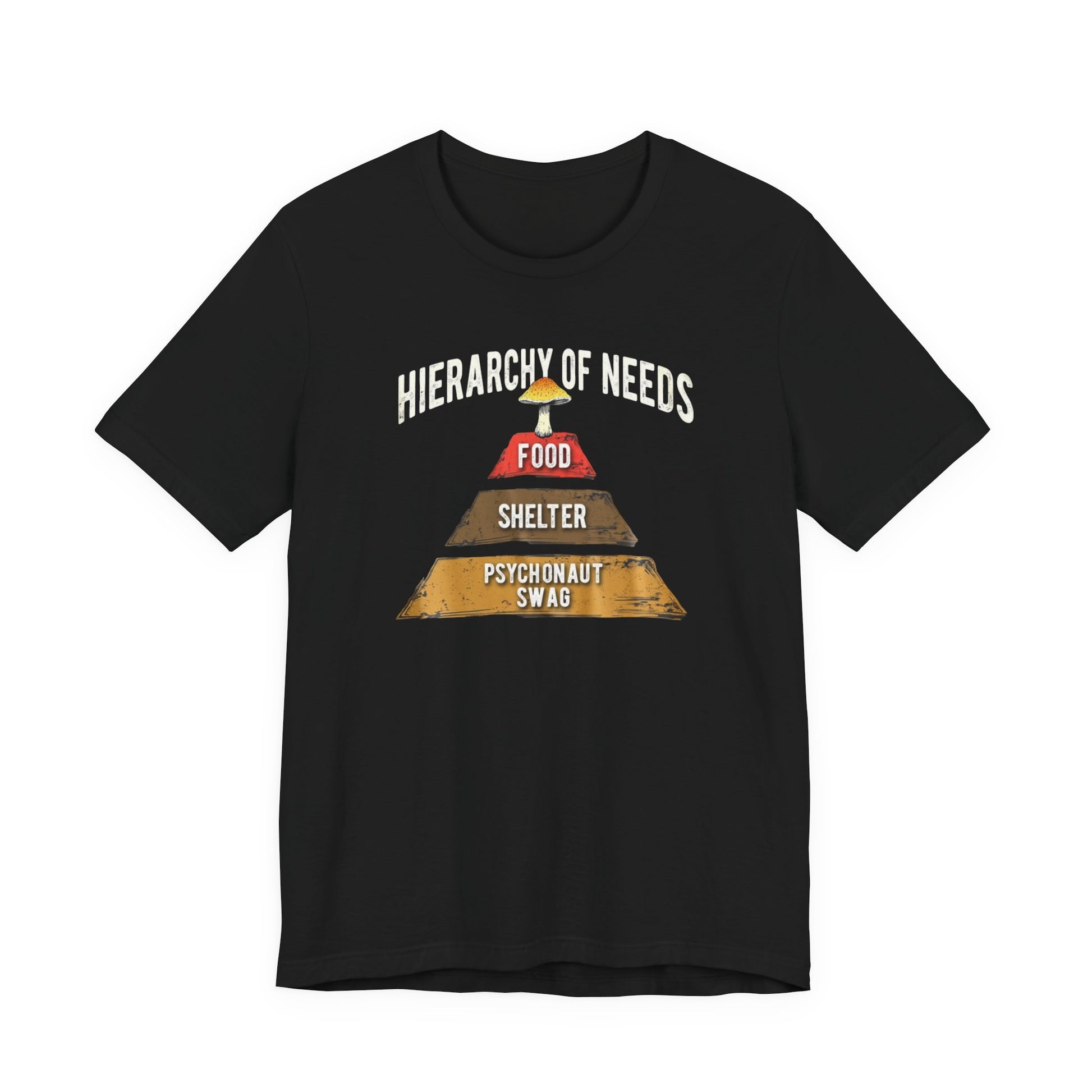 Hierarchy of Needs Tee, Unisex Short Sleeve Shirt, Casual Wear, Gift for Psychonauts, Fun Graphic Shirt, Perfect for Festivals - Psychonaut Swag