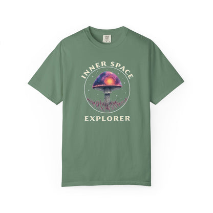 Inner Space Explorer T-Shirt, Unisex Graphic Tee, Cosmic Mushroom Apparel, Gift for Nature Lovers, Casual Wear for Adventurers - Psychonaut Swag