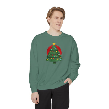 Christmas Tree Sweater, Unisex Garment-Dyed Sweatshirt