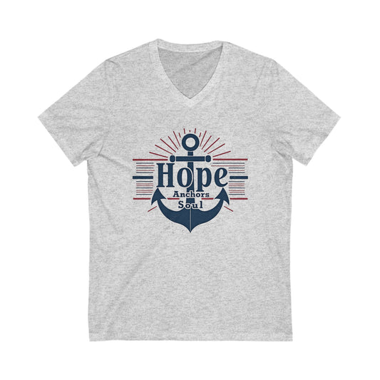 Hope Anchors the Soul V-Neck Tee | Inspirational Shirt, Nautical Apparel, Motivational Gift, Unisex T-Shirt, Casual Wear - Psychonaut Swag