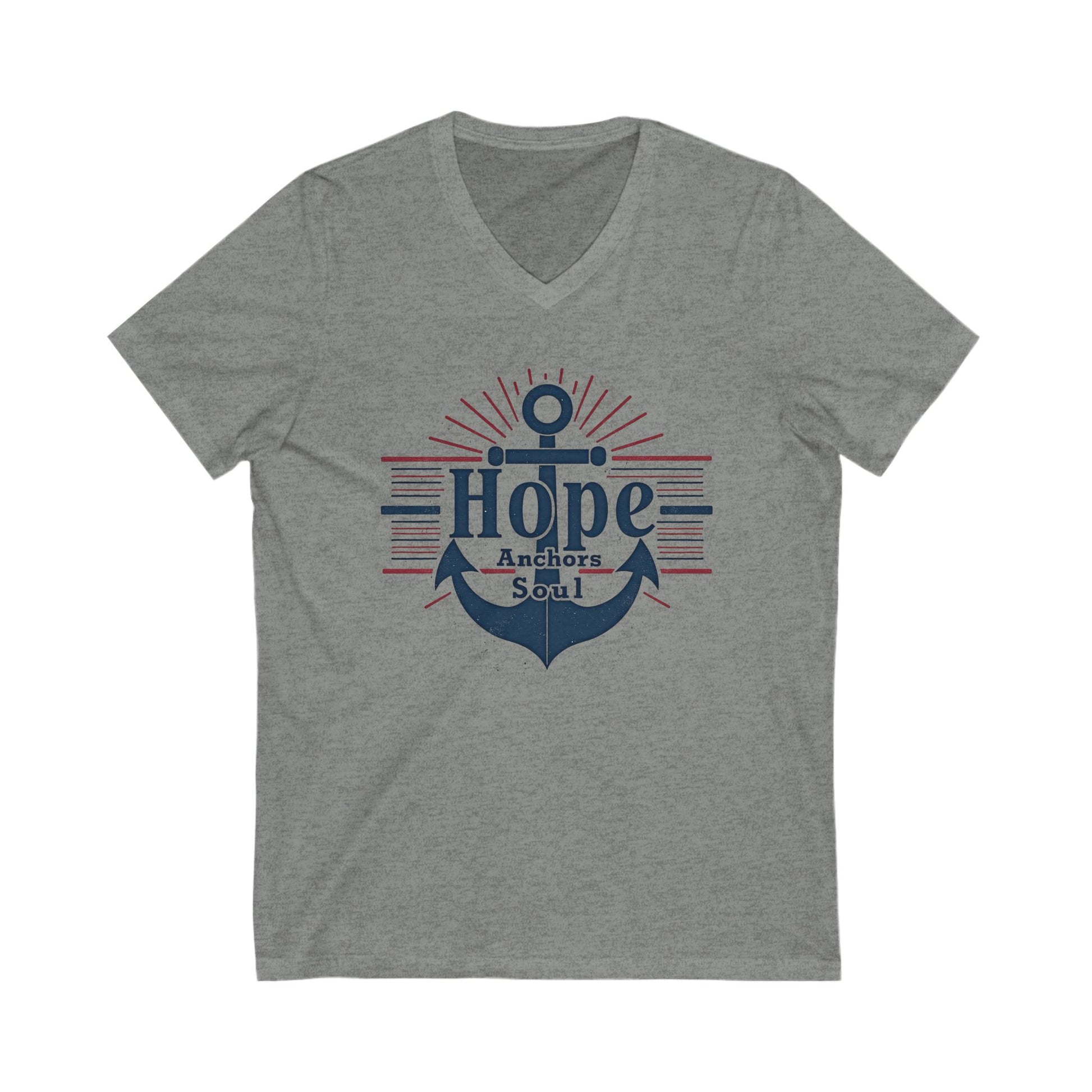 Hope Anchors the Soul V-Neck Tee | Inspirational Shirt, Nautical Apparel, Motivational Gift, Unisex T-Shirt, Casual Wear - Psychonaut Swag