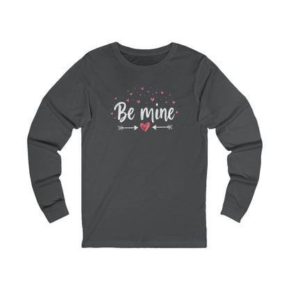 Be Mine Long Sleeve Tee — Valentine’s Day Heart Graphic Shirt