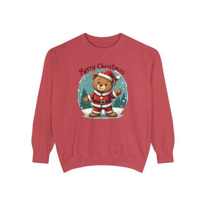 Christmas Bear, Unisex Garment-Dyed Sweatshirt