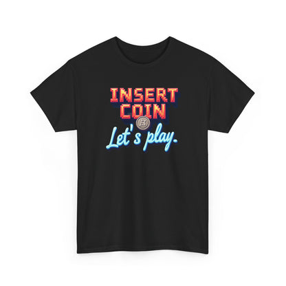 Insert Coin Tee, Let's Play Graphic Shirt, Retro Gamer T-Shirt, Unisex Cotton Tee, Gift for Game Lovers, Casual Wear