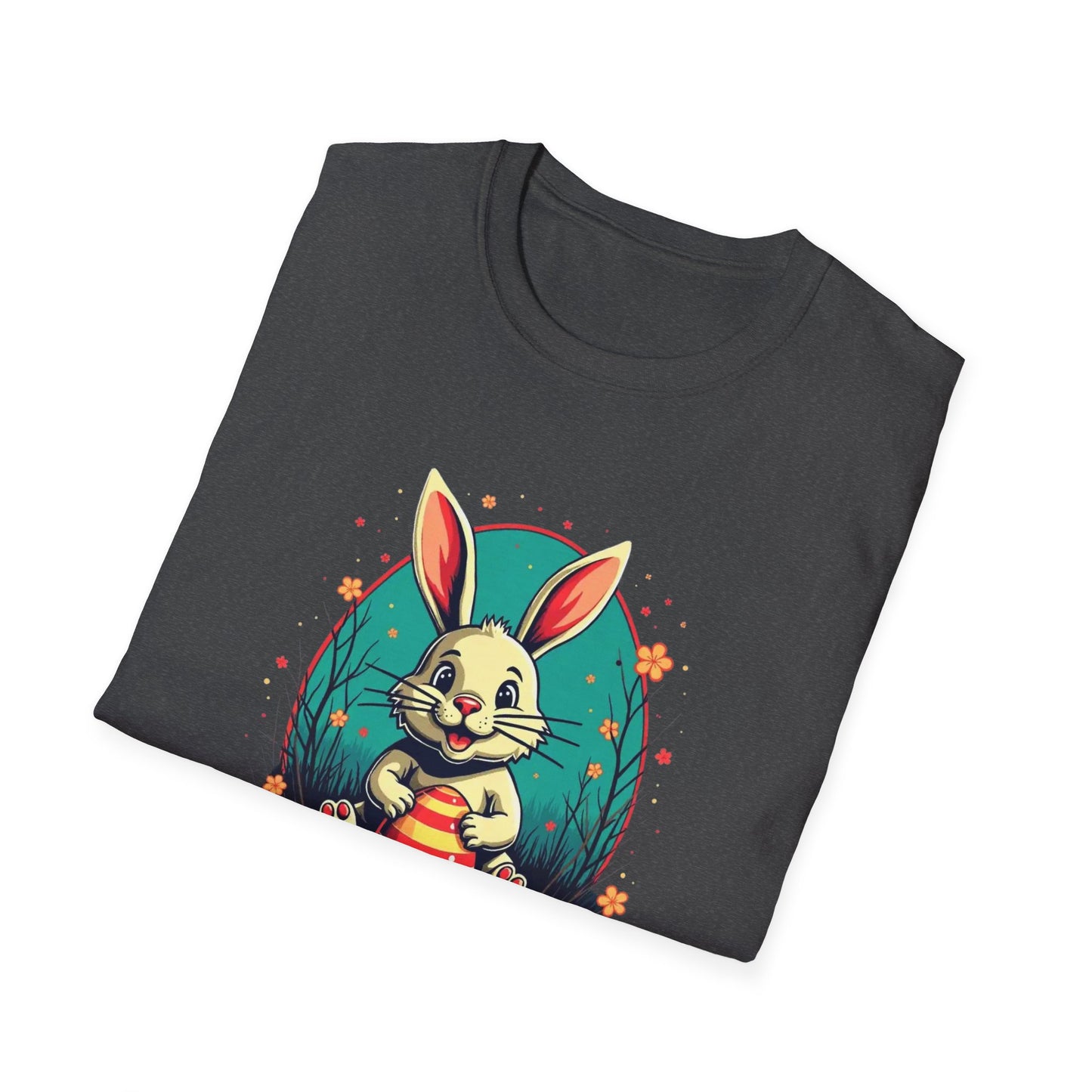Easter Bunny Graphic T-Shirt – Cute Bunny Holding Easter Egg