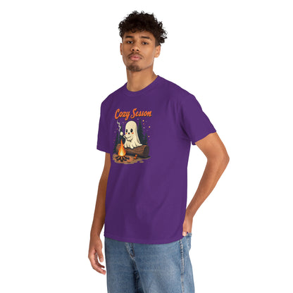 Cozy Season Tee — Cute Ghost Campfire Halloween T-Shirt