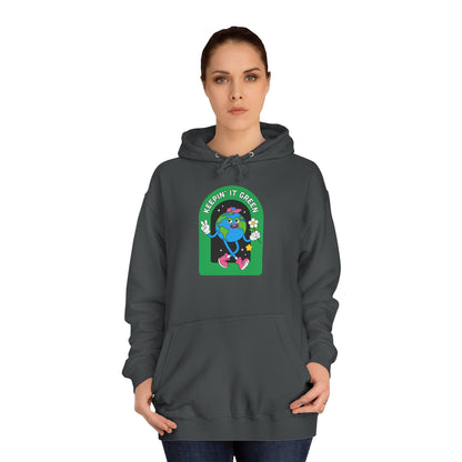Keeping it Green Unisex College Hoodie - Psychonaut Swag