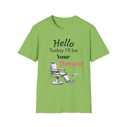 Hair stylist therapy, Unisex Softstyle T-Shirt | Perfect Gift for Barbers, Stylists, Hairdressers, Funny Tee for Self-Care Sundays, Hair Salon [...] - Psychonaut Swag