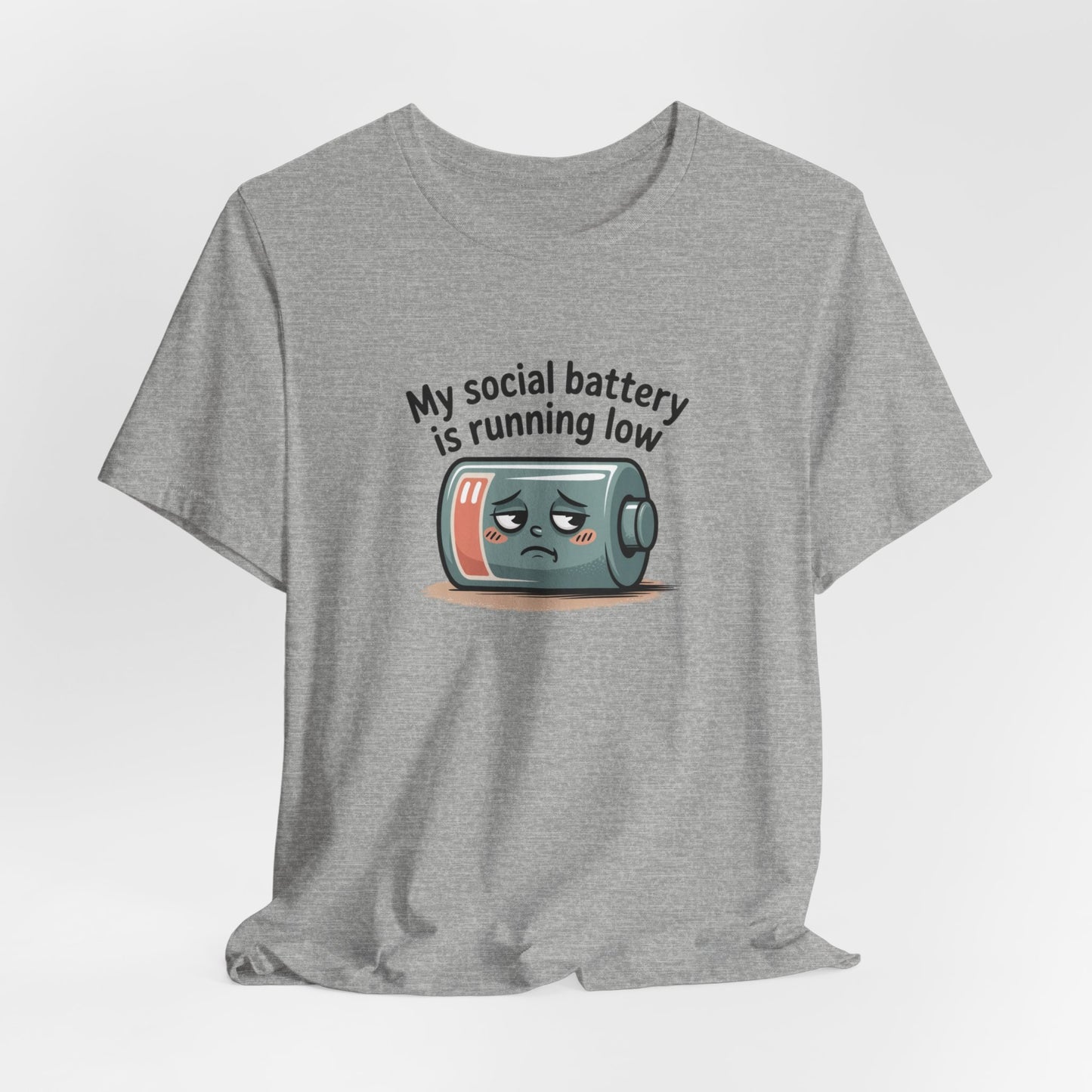 My Social Battery Is Running Low T-Shirt — Funny Introvert Graphic Tee
