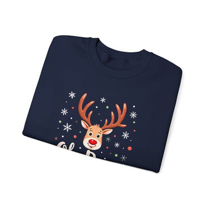 Christmas Sweatshirt - "Oh Deer, Xmas" Reindeer Holiday Crewneck