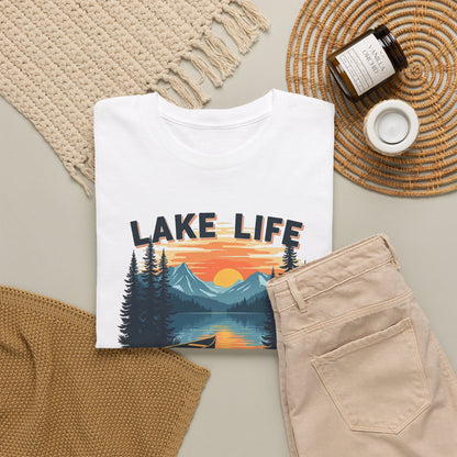 Lake Life Cabin Culture T-Shirt — Vintage Sunset Wilderness Tee