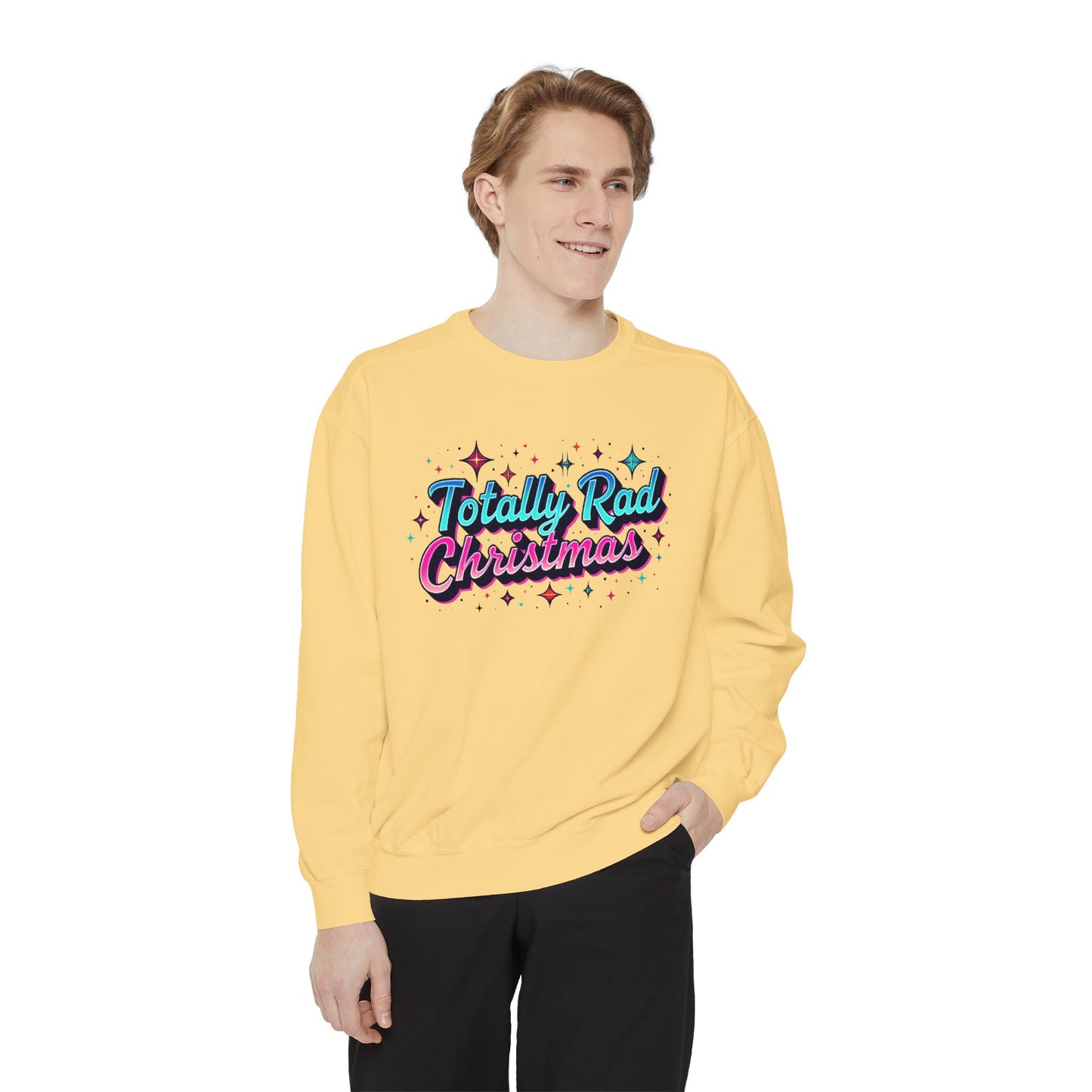 Totally Rad 90’s retro Christmas Sweatshirt — Retro 80s Holiday Crewneck