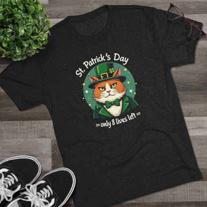 St. Patrick’s Day Cat Tee — “Only 8 Lives Left” Funny Irish Holiday Shirt