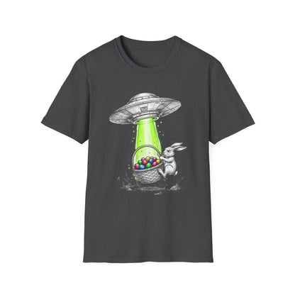 Alien Abduction Easter Bunny T-Shirt — UFO Beaming Candy Design