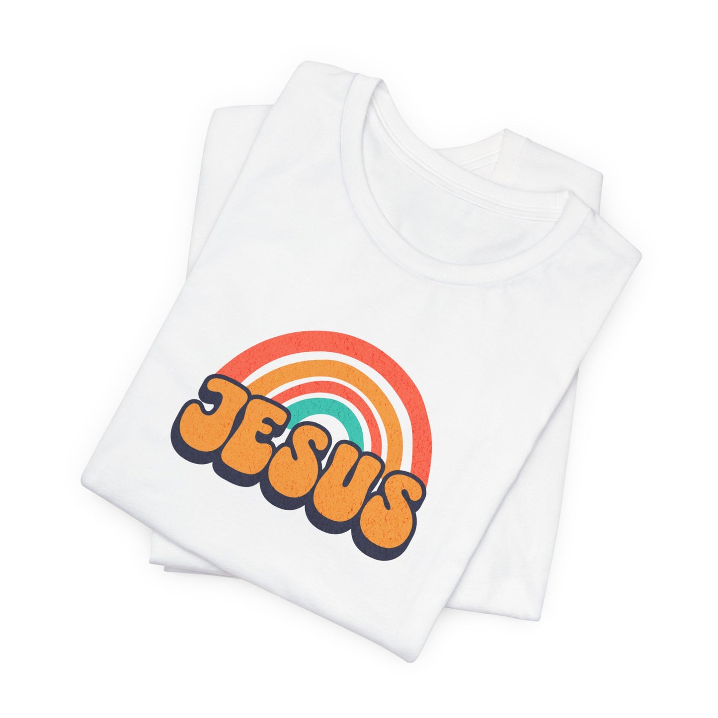 Jesus Rainbow T-Shirt — Retro Christian Faith Tee