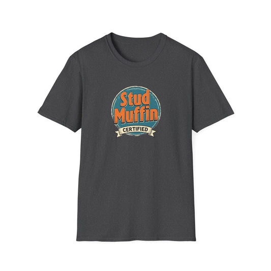 Stud Muffin Unisex Softstyle T-Shirt | Funny Gift for Dads, Birthdays, Father's Day, Casual Wear, Graphic Tee - Psychonaut Swag