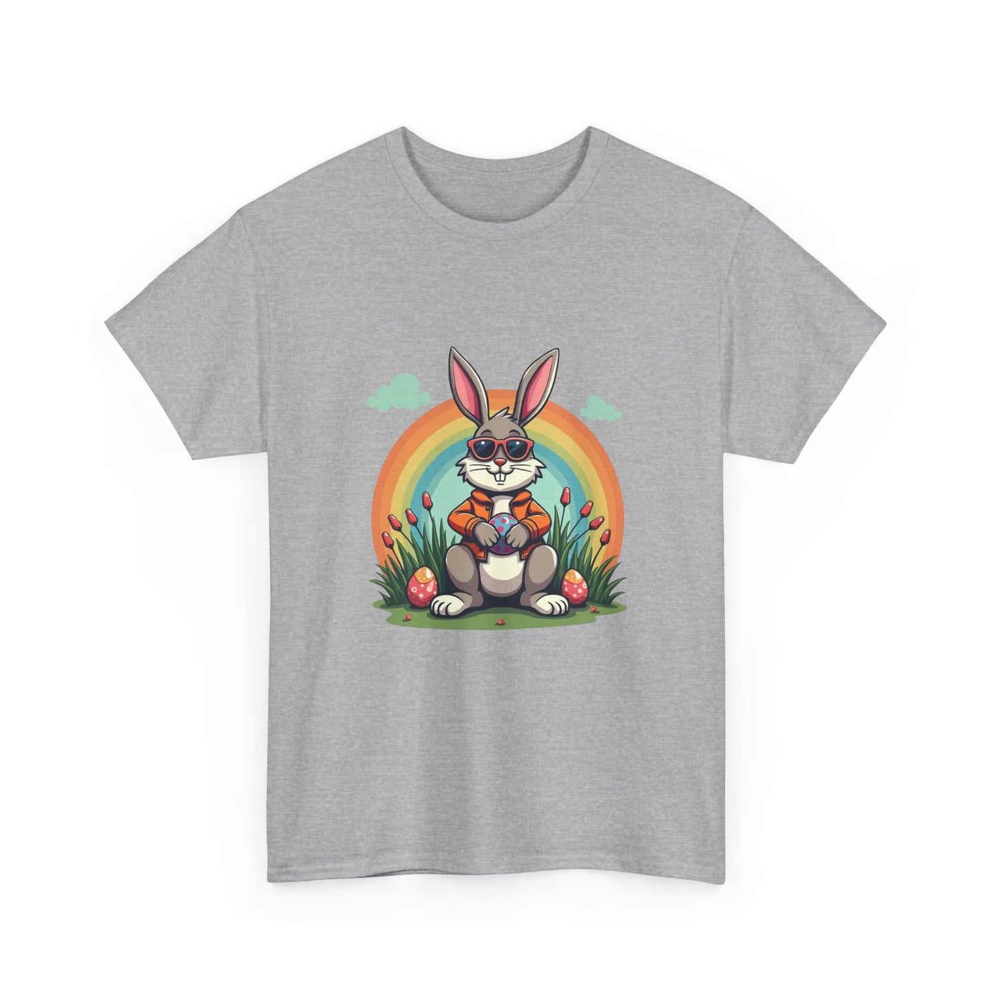 Easter Bunny Rainbow T-Shirt — Cute Bunny Holding Eggs Tee