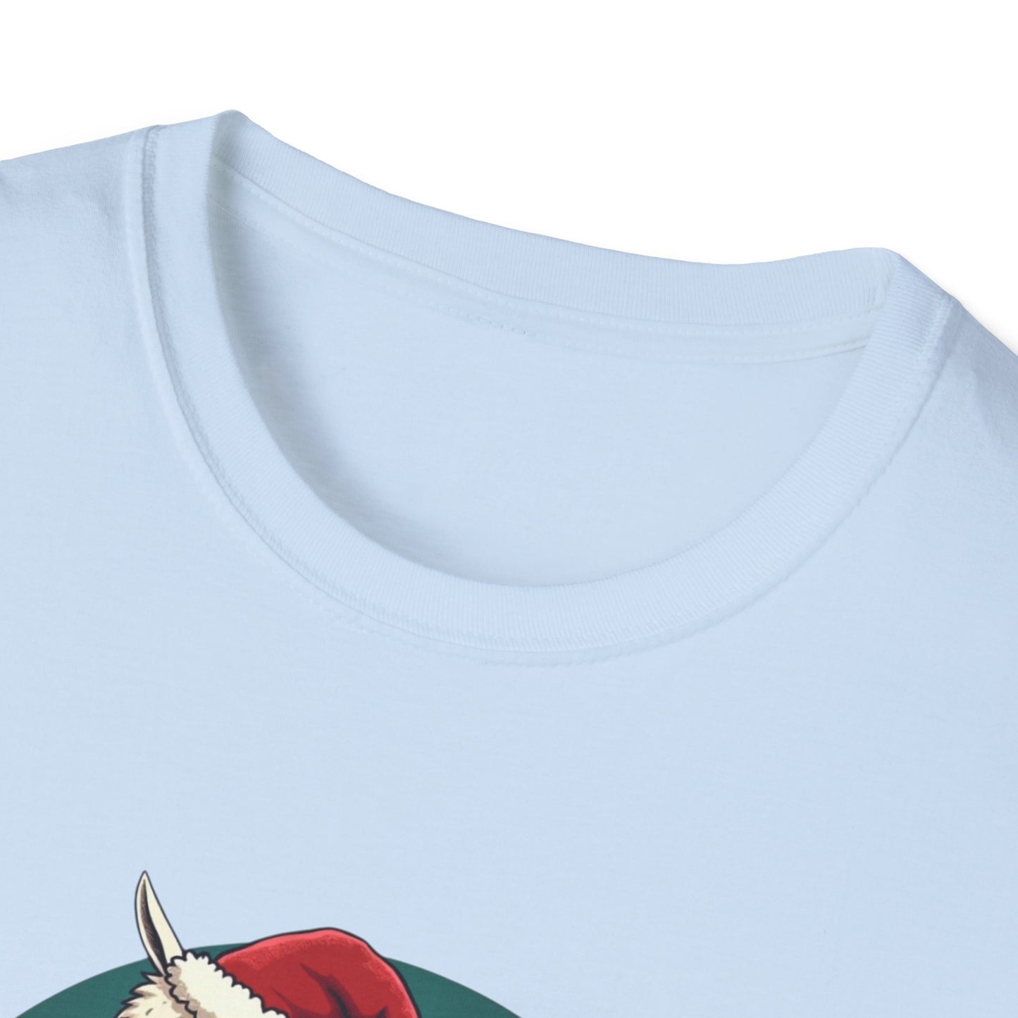 Christmas Llama T-Shirt — Cute Santa Hat Holiday Graphic Tee