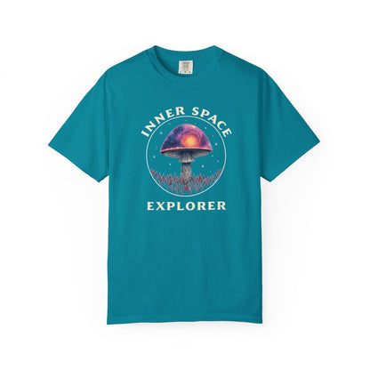 Inner Space Explorer T-Shirt, Unisex Graphic Tee, Cosmic Mushroom Apparel, Gift for Nature Lovers, Casual Wear for Adventurers - Psychonaut Swag