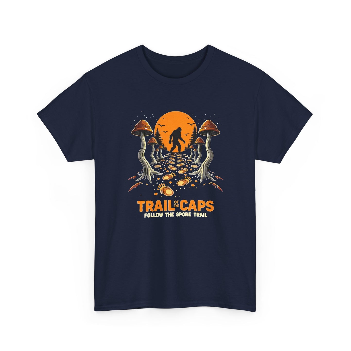 Trailcaps Mushroom Tee — “Follow the Spore Trail” Forest Adventure Shirt