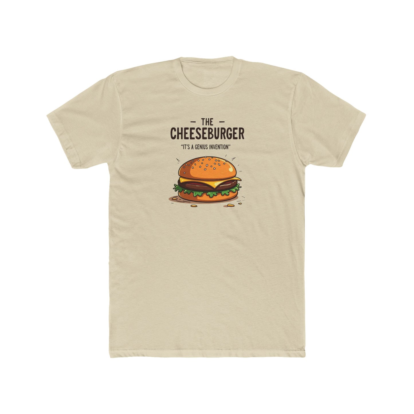 Cheeseburger Genius Tee — "The cheeseburger is a genius invention" Cotton Crew Shirt