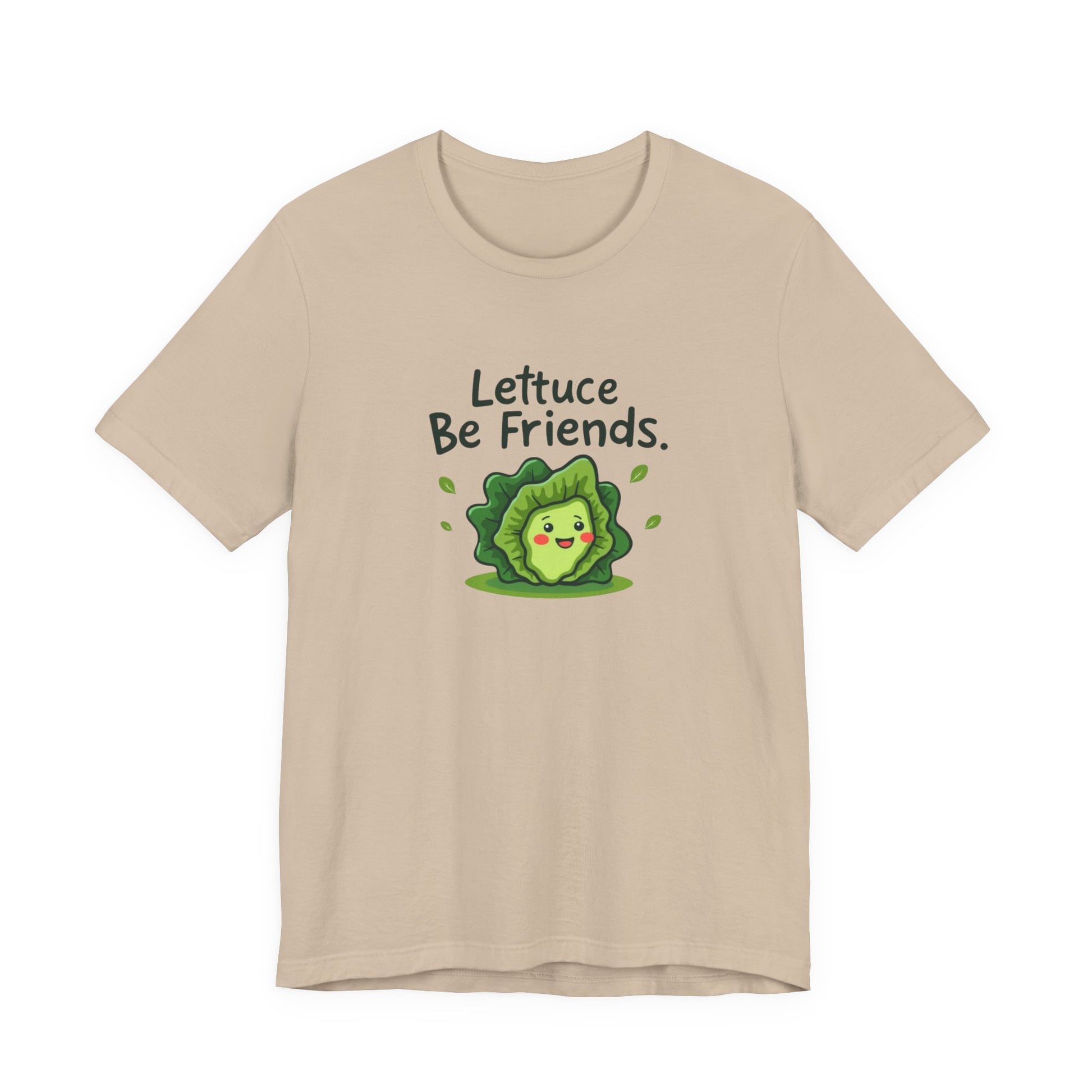 Lettuce Be Friends, Unisex Tee, Casual Wear, Gift for Vegetarians, Summer T-Shirt, Eco-Friendly Apparel - Psychonaut Swag