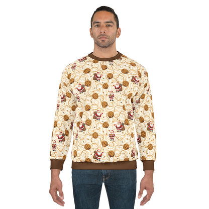 Christmas Cookie Pattern Ugly Sweatshirt — Santa & Cookies All-Over Print