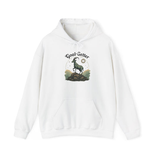 Goal-Getter Goat Hoodie – Motivational Graphic Pullover