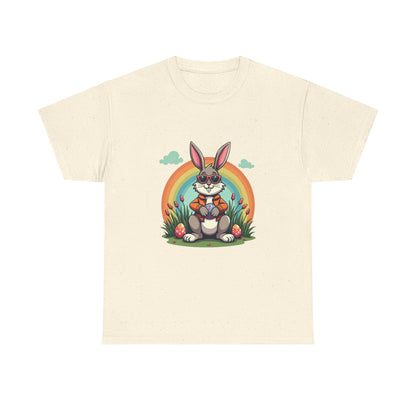 Easter Bunny Rainbow T-Shirt — Cute Bunny Holding Eggs Tee