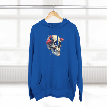 Skull & Mushrooms Hoodie — Gothic Skull with Red Mushroom Graphic