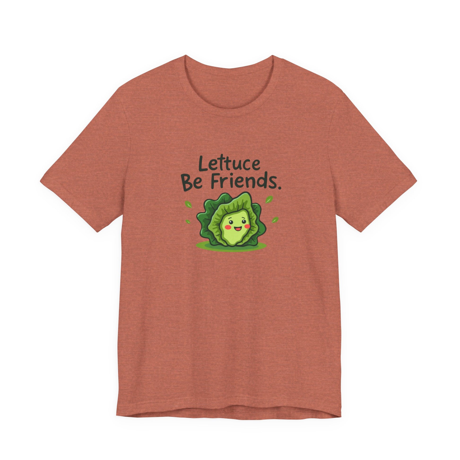 Lettuce Be Friends, Unisex Tee, Casual Wear, Gift for Vegetarians, Summer T-Shirt, Eco-Friendly Apparel - Psychonaut Swag