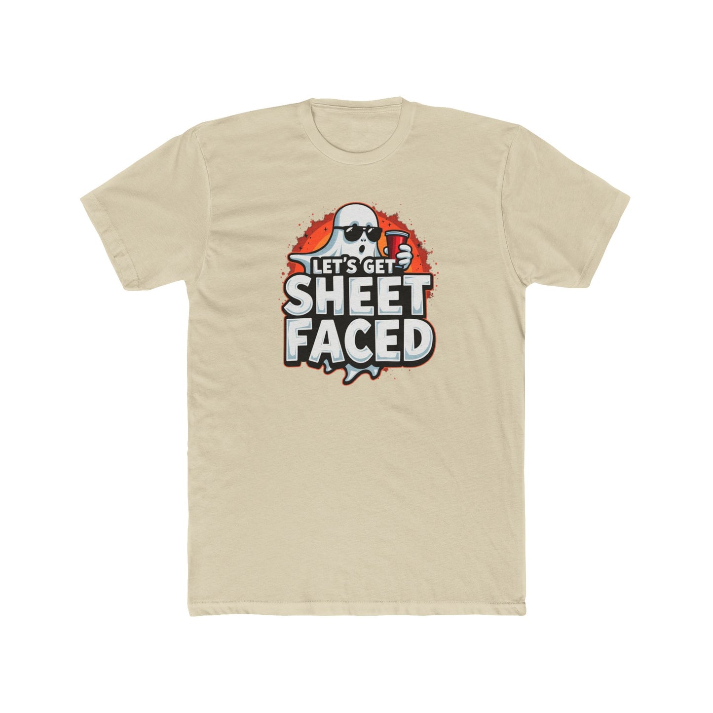 Crew Tee – "Let's Get Sheet Faced" Halloween Ghost Party T‑Shirt