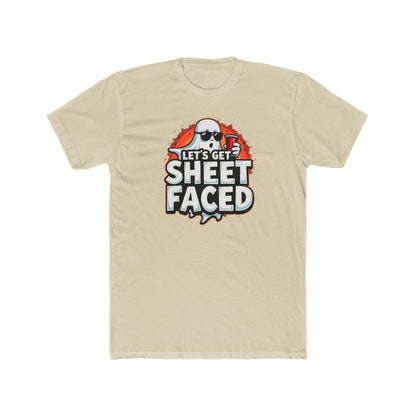 Crew Tee – "Let's Get Sheet Faced" Halloween Ghost Party T‑Shirt
