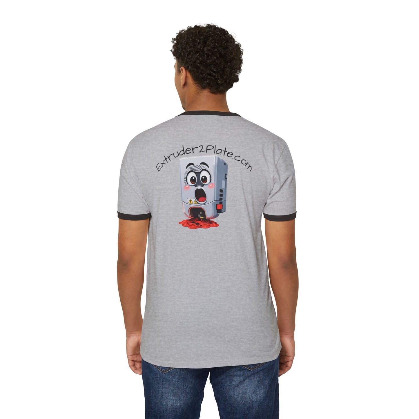 Extruder2Plate 3D Logo Ringer Tee (Extruder2Plate.com)
