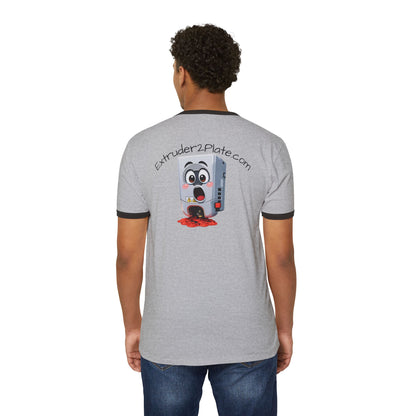 Extruder2Plate 3D Logo Ringer Tee (Extruder2Plate.com)