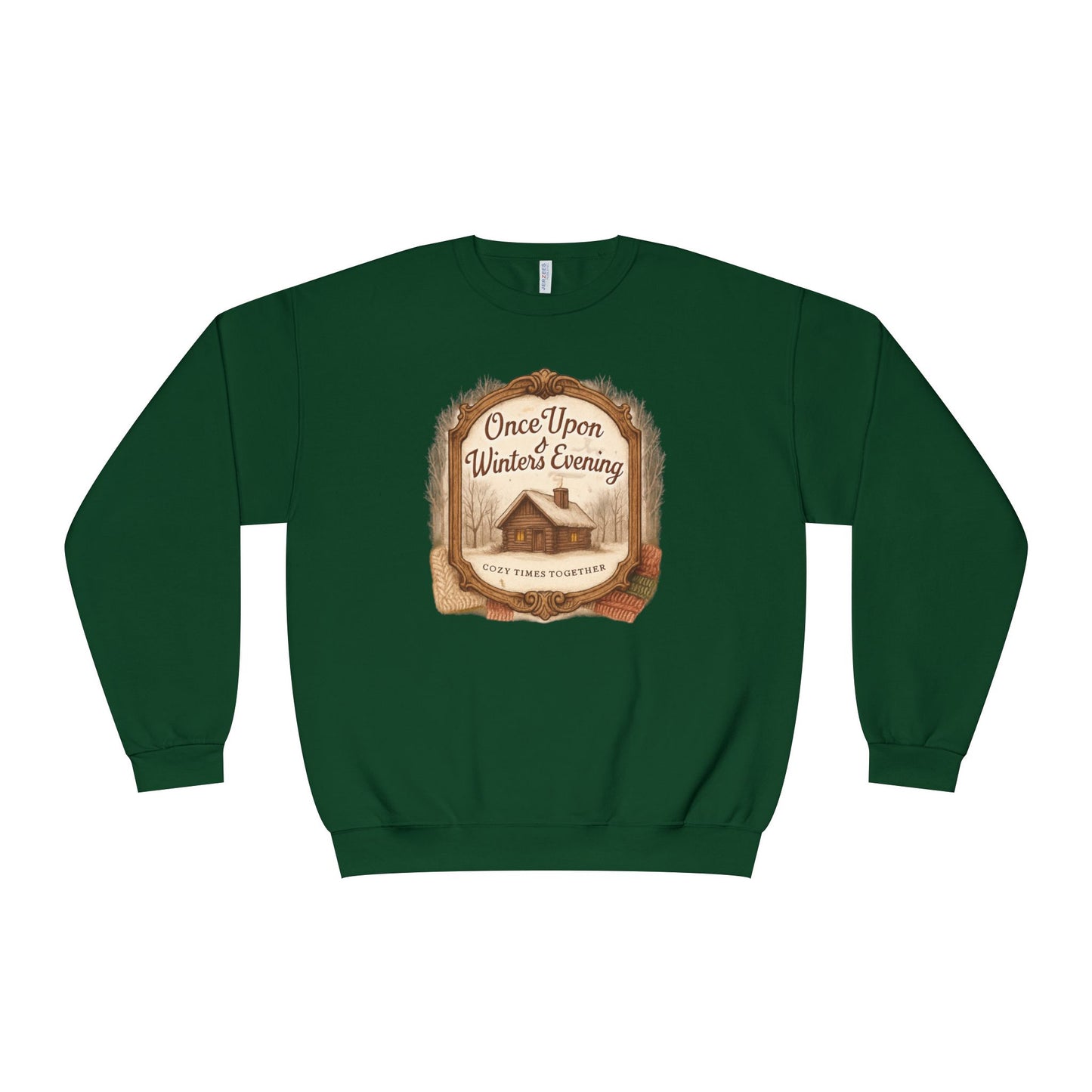 Once Upon a Winter's Cabin, Evening Sweatshirt — Cozy Vintage Holiday Crewneck