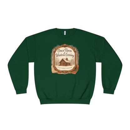 Once Upon a Winter's Cabin, Evening Sweatshirt — Cozy Vintage Holiday Crewneck