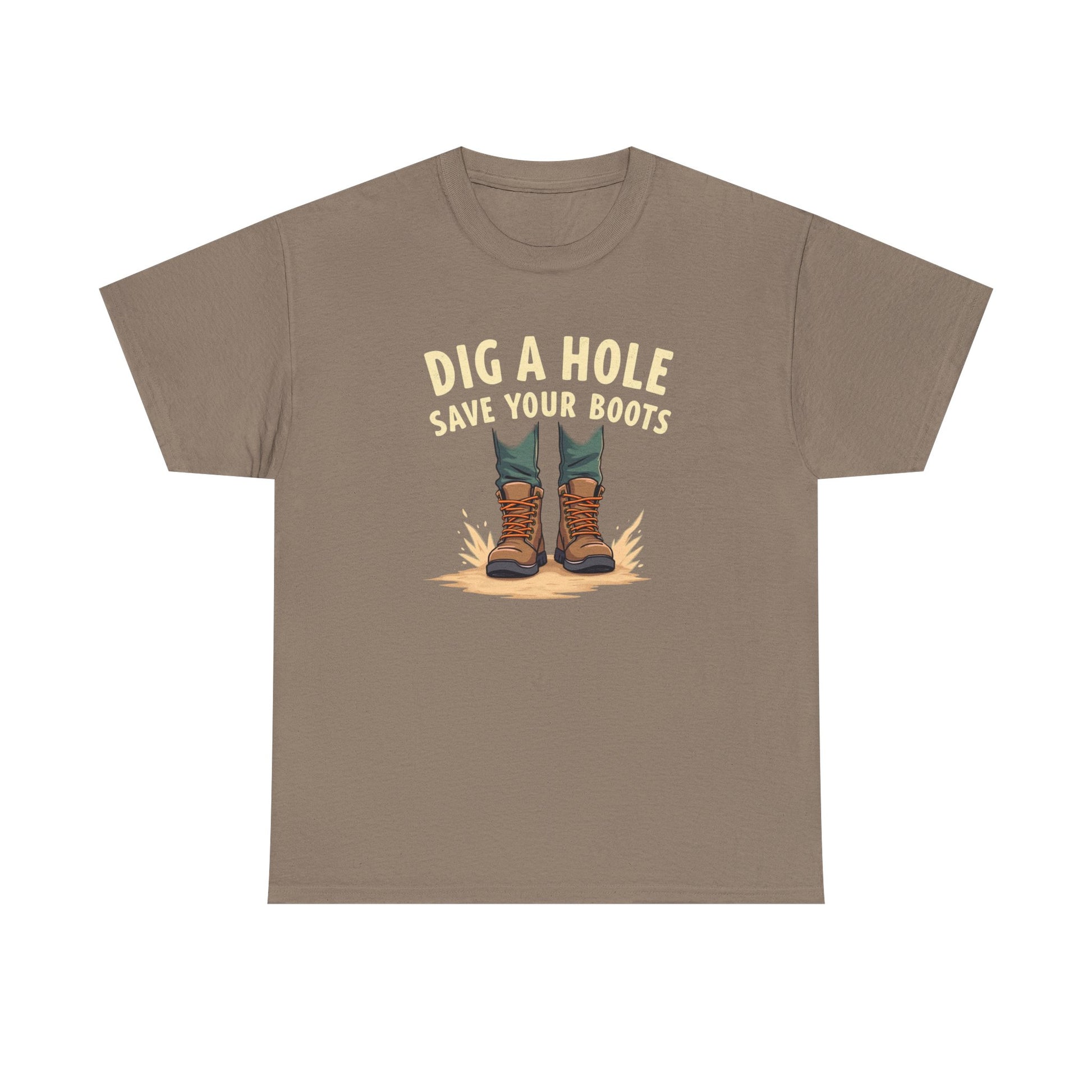 Dig a Hole Save Your Boots, Funny Gardening Tee, Unisex Heavy Cotton Tee, Vintage Style Shirt, Dig A Hole Design, Perfect for Gardeners & Outdoor Lovers - Psychonaut Swag