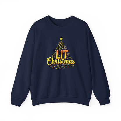 Christmas Sweatshirt - "Lit Christmas" Festive Holiday Crewneck