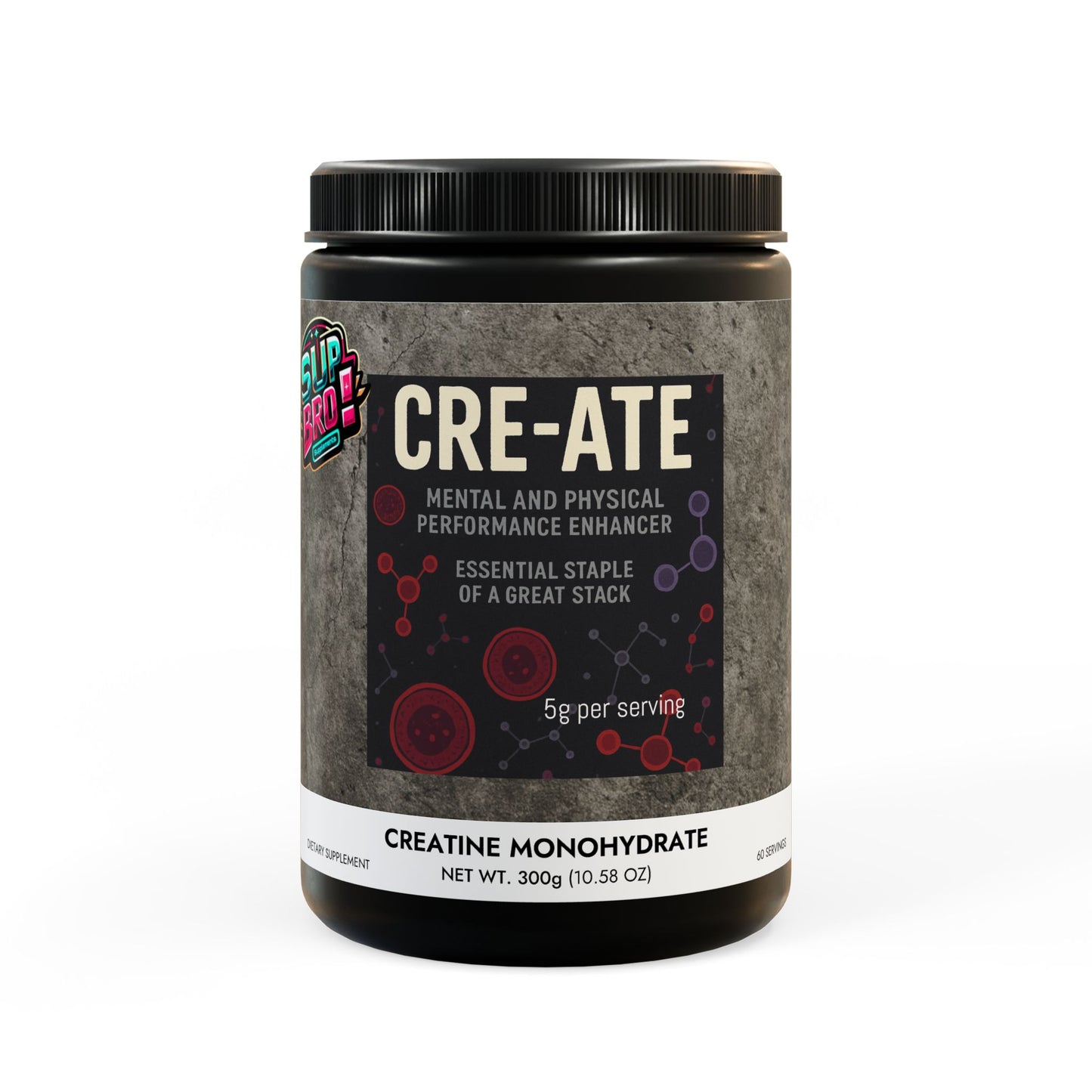 Creatine Monohydrate Supplement — 300g (10.58oz) for Mental & Physical Performance