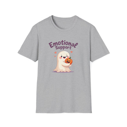 Emotional Support Ghost T-Shirt — Cute Halloween Pumpkin Comfort Tee