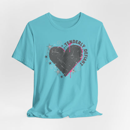 Tenderly DeFallen Heart Tee — Grunge Heart Graphic T-Shirt