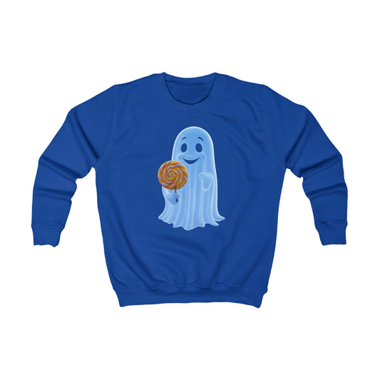 Kids Ghost Lolly Pop Sweatshirt | Cute Halloween Apparel, Trick or Treat Outfit, Ghost Design, Fun Kids Clothing, Fall Fashion