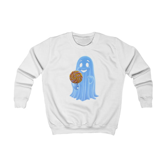 Kids Ghost Lolly Pop Sweatshirt | Cute Halloween Apparel, Trick or Treat Outfit, Ghost Design, Fun Kids Clothing, Fall Fashion