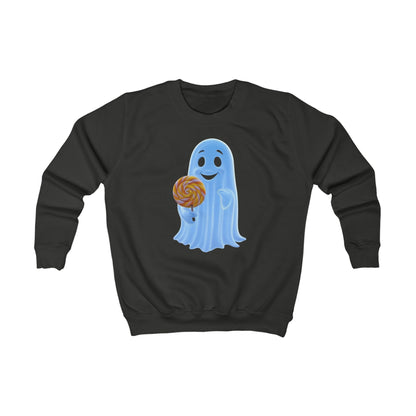 Kids Ghost Lolly Pop Sweatshirt | Cute Halloween Apparel, Trick or Treat Outfit, Ghost Design, Fun Kids Clothing, Fall Fashion