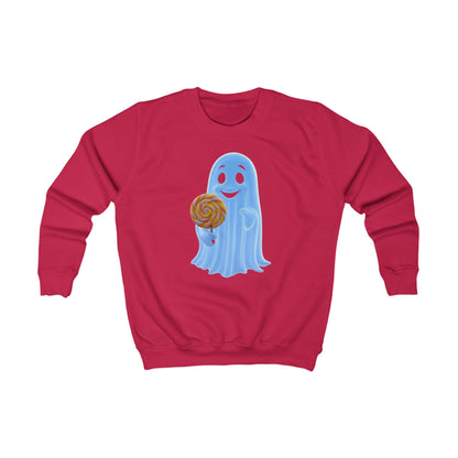 Kids Ghost Lolly Pop Sweatshirt | Cute Halloween Apparel, Trick or Treat Outfit, Ghost Design, Fun Kids Clothing, Fall Fashion