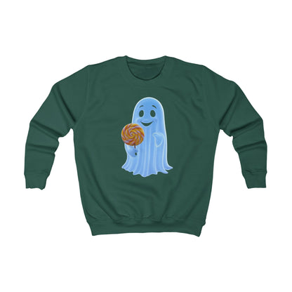 Kids Ghost Lolly Pop Sweatshirt | Cute Halloween Apparel, Trick or Treat Outfit, Ghost Design, Fun Kids Clothing, Fall Fashion