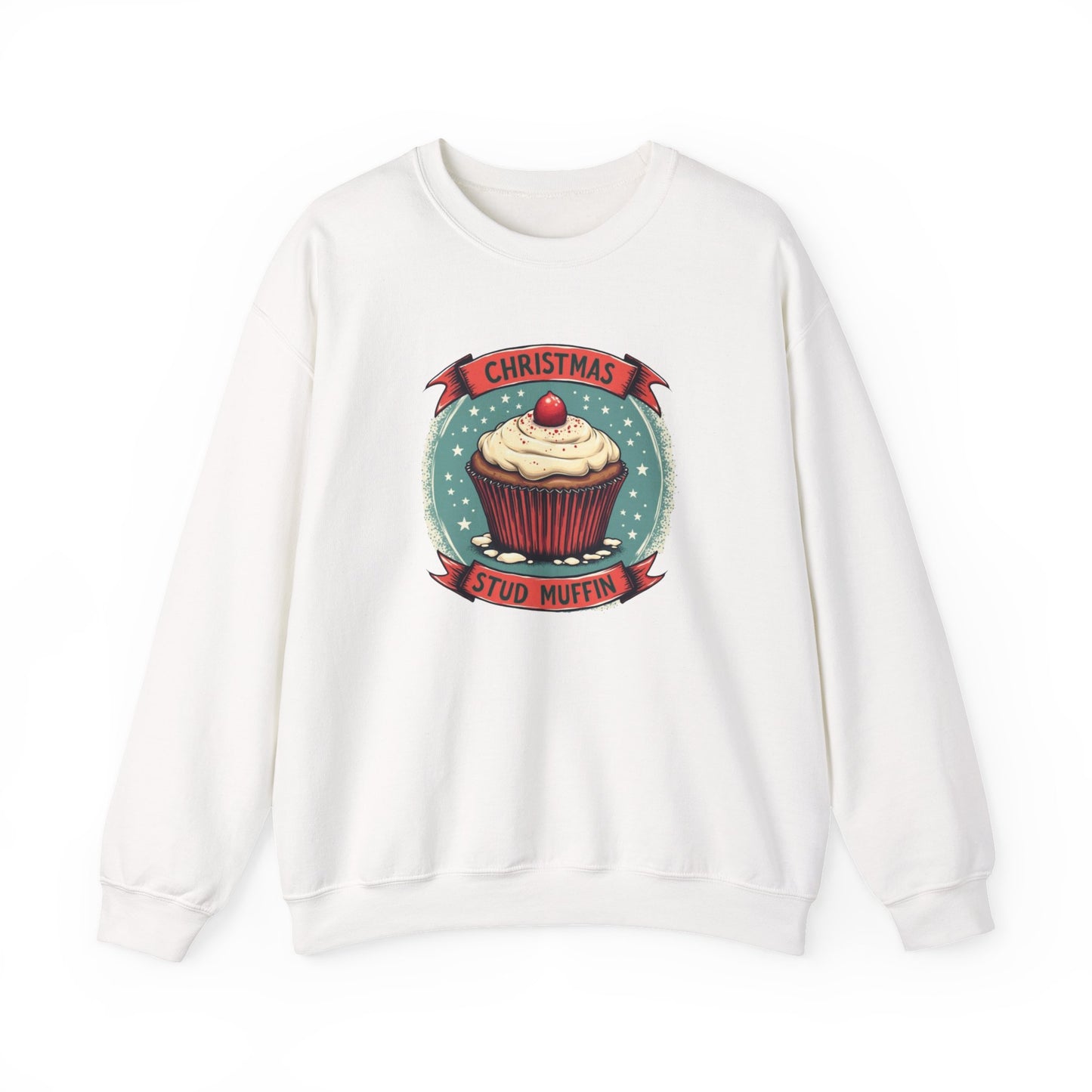 Christmas Stud Muffin with Icing Sweatshirt - Cute Holiday Cupcake Crewneck